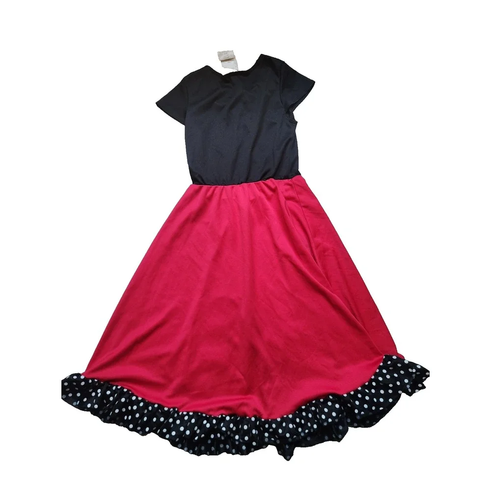 Red 50's Poodle Skirt Dress outfits Girls Size Medium 6/8 Costume Halloween